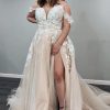 Homrain Tulle Off The Shoulder Long Plus Size Wedding Dress With Appliques | Beach Wedding Dresses