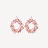 Homrain Rhinestone Geometric Round Earrings | Earrings