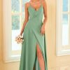 Homrain Long Bridesmaid Dress With Slit | Wedding Guest Dresses