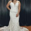 Homrain Mermaid V-Neck Plus Size Lace Wedding Dress | Mermaid Wedding Dresses