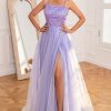 Homrain Light Purple Sequins Prom Dress With Slit | Purple Prom Dresses