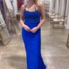 Homrain Glitter Royal Beaded Long Mermaid Prom Dress With Appliques | Blue Prom Dresses