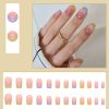 Homrain 24 Pcs Colorful Press On Nails Short False Nail | Nails