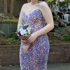 Homrain Plus Size Sweetheart Neck Sequined Mermaid Prom Dress With Sweep Train | Hot Pink Prom Dresses