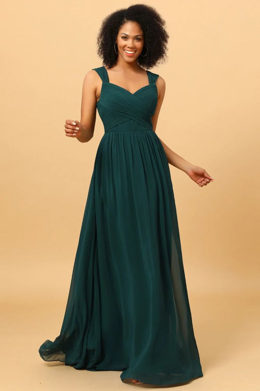 Homrain Chiffon Bridesmaid Dress With Ruffles | Bridesmaid Dresses 2024