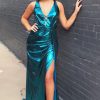 Homrain Long Prom Dress With Criss Cross Back | Blue Prom Dresses