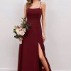 Homrain Spaghetti Straps Long Bridesmaid Dress With Split | Bridesmaid Dresses