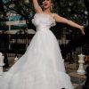 Homrain A-Line Strapless Tulle Wedding Dress | Beach Wedding Dresses