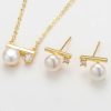 Homrain Pearls Necklace Earrings Set | Necklace