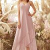 Homrain Blush High Low Chiffon Bridesmaid Dress | Bridesmaid Dress Under 100