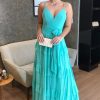 Homrain Tiered Spaghetti Straps Long Bridesmaid Dress | Boho Bridesmaid Dresses