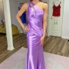 Homrain Mermaid One Shoulder Long Prom Dress | Purple Prom Dresses