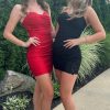 Homrain Glitter Sweetheart Tight Short Homecoming Dress With Appliques | Red Hoco Dresses