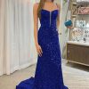 Homrain Corset Beaded Prom Dress | Blue Prom Dresses