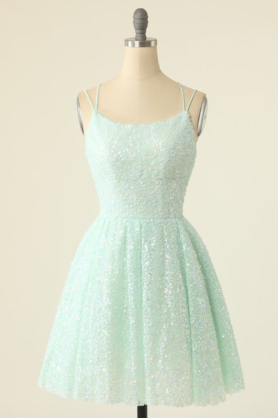 Homrain Sequined A-Line Homeoming Dress | Green Hoco Dresses