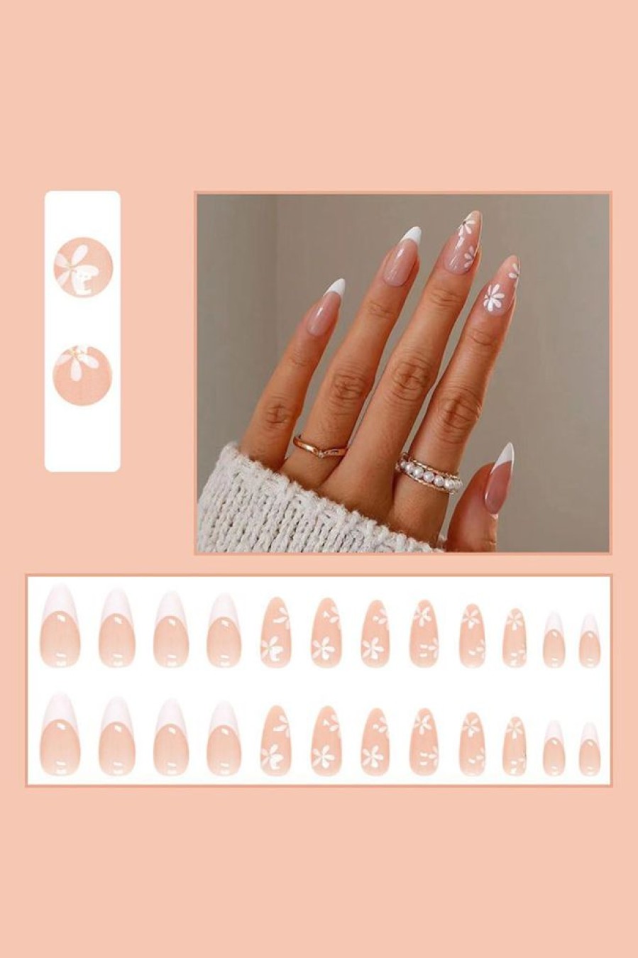 Homrain 24 Pcs Press On Nails Transparent False Nail | Nails