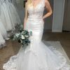 Homrain Deep V-Neck Mermaid Long Wedding Dress With Lace | Mermaid Wedding Dresses