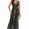 Homrain Sequin V-Neck Sheath Long Mother Of The Bride Dress | Mother Of The Bride Dresses