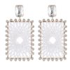 Homrain Rhinestones Square Braided Earrings | Earrings