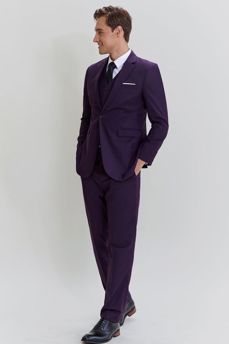 Homrain Notched Lapel 3 Piece Homecoming & Prom Suits | Groom Suits