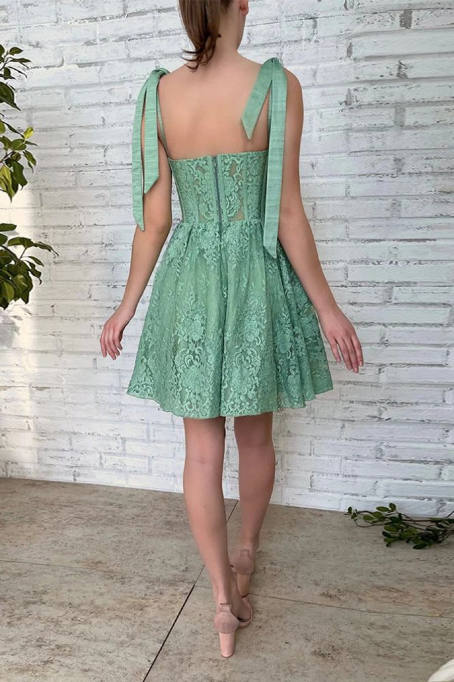 Homrain Sweetheart Homecoming Dress With Appliques | Green Hoco Dresses