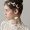 Homrain Beaded Flower Bridal Headband Earrings | Earrings