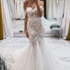 Homrain Off The Shoulder Long Lace Mermaid Wedding Dress | Lace Wedding Dresses