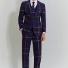 Homrain Men'S 3 Piece Plaid Tuxedo | Wedding Suits