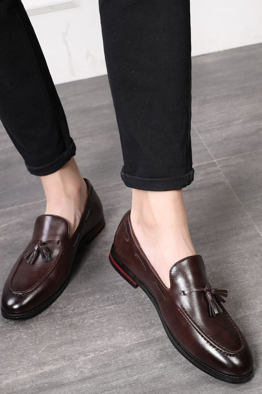 Homrain Leather Fringe Slip-On Men'S Shoes | Men'S Shoes