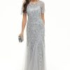 Homrain Leaves Sequins Mother Dress With Short Sleeves | Mother Of The Bride Dresses