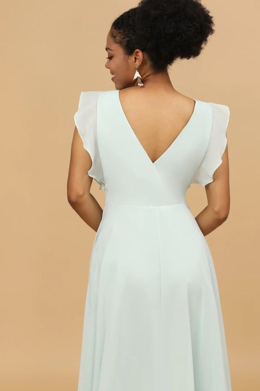 Homrain Chiffon V-Neck Bridesmaid Dress | Boho Bridesmaid Dresses