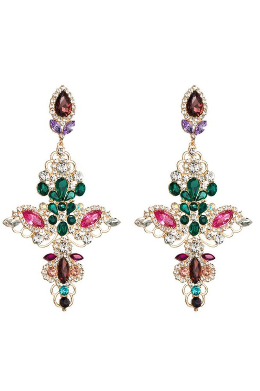 Homrain Beaded Rhinestone Party Earrings | Earrings