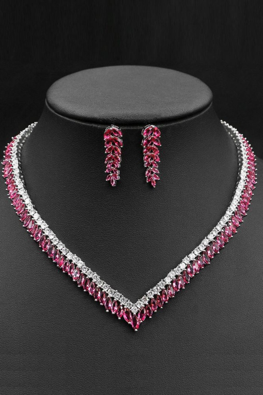 Homrain Crystal Earrings Necklace Jewelry Set | Bridal Accessories