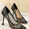 Homrain Lace Stiletto Pointy Heels | Shoes