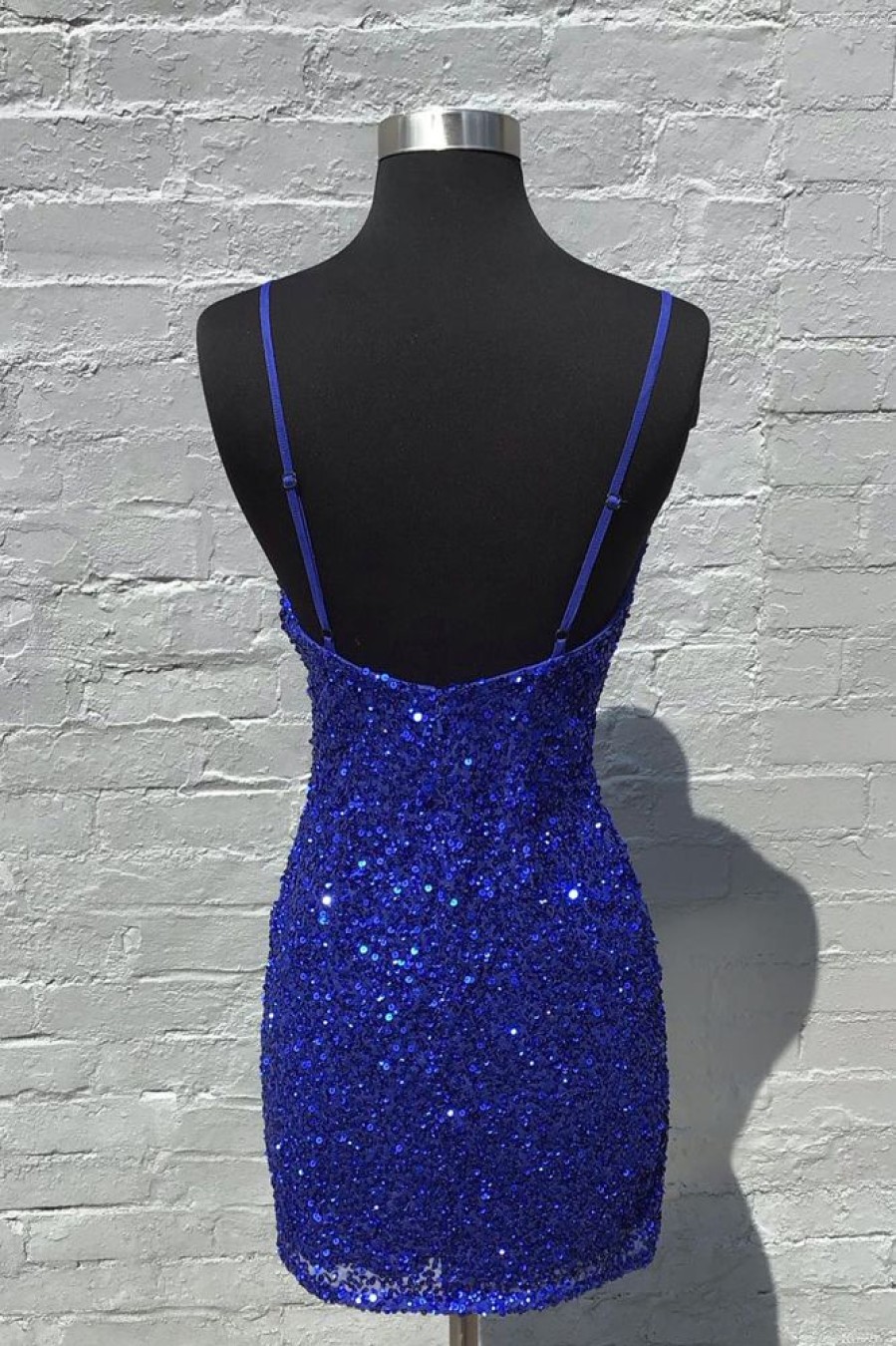 Homrain Sparkly Ruched Tight Short Sequins Homecoming Dress | Blue Hoco Dresses