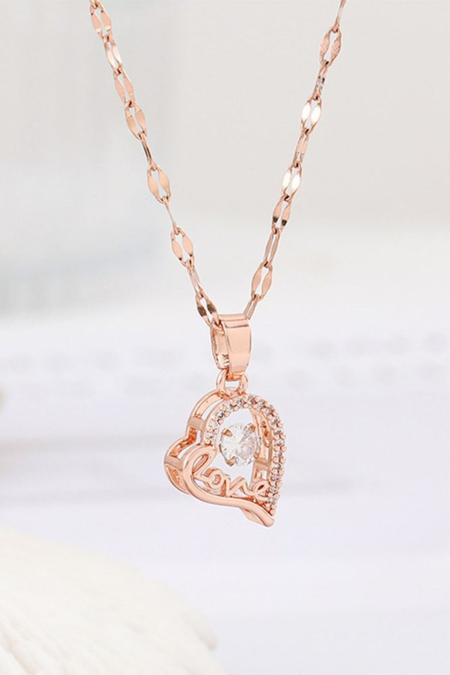 Homrain Love Heart Pendant Necklace | Bridal Accessories