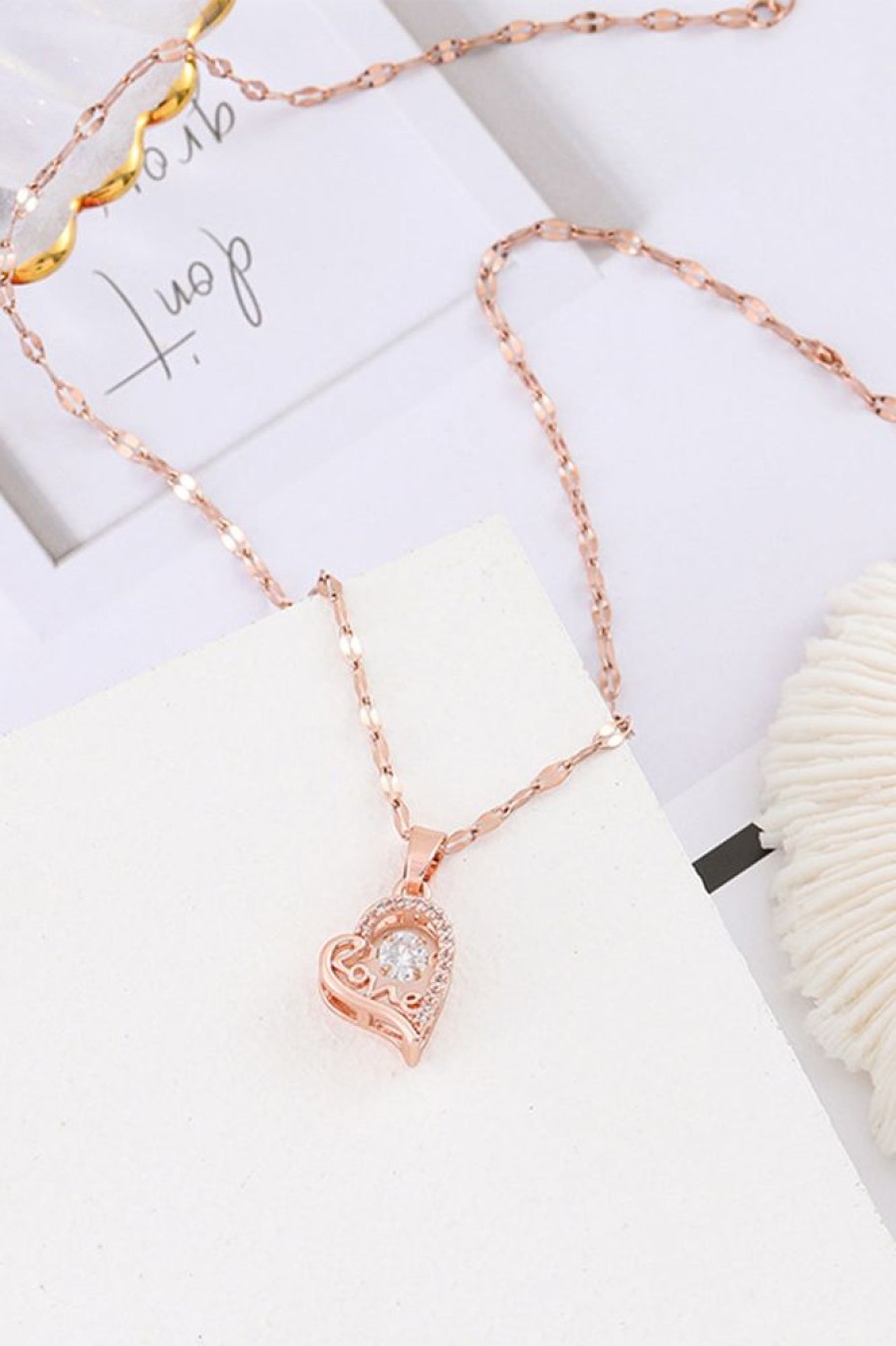 Homrain Love Heart Pendant Necklace | Bridal Accessories