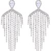 Homrain Zircon Tassel Rhinestones Earrings | Earrings