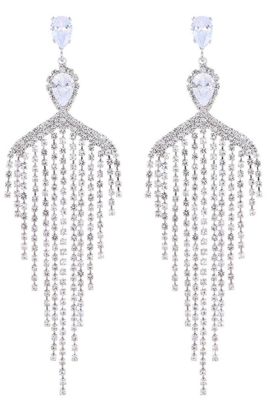 Homrain Zircon Tassel Rhinestones Earrings | Earrings