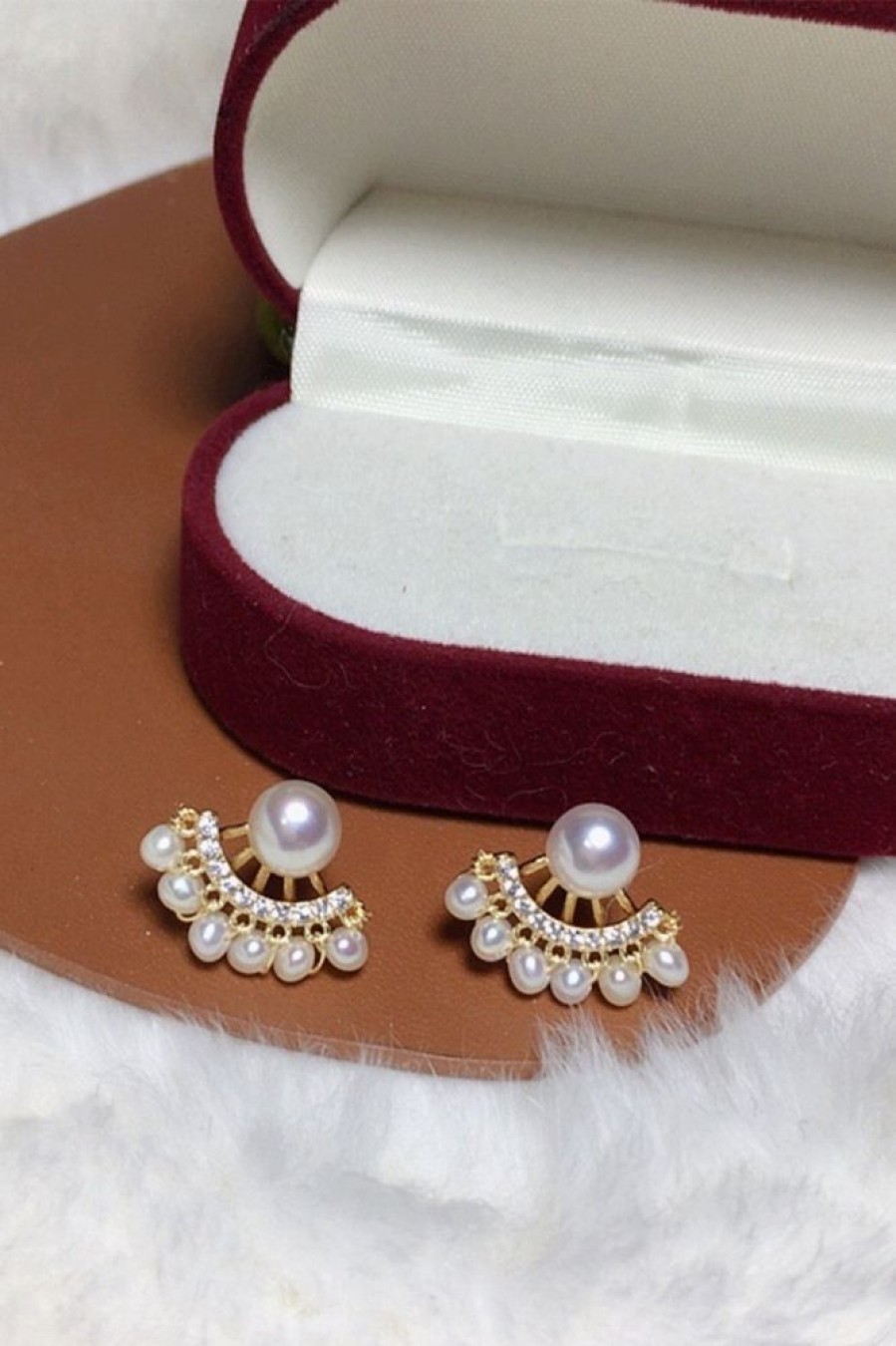 Homrain Pearl Beaded Earrings | Bridal Accessories