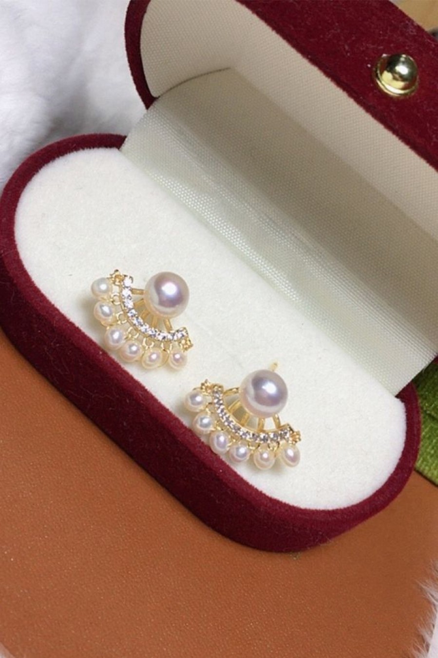 Homrain Pearl Beaded Earrings | Bridal Accessories