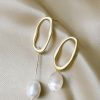 Homrain Baroque Natural Textured Pearl Earrings | Bridal Accessories