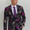 Homrain Jacquard Satin Notched Lapel Homecoming Blazer | Homecoming Suits