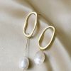 Homrain Baroque Natural Textured Pearl Earrings | Earrings