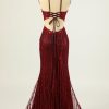 Homrain Appliques Beaded Evening Dress | Red Prom Dresses