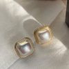 Homrain Vintage Square Pearl Earrings | Earrings