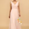 Homrain A Line V Neck Chiffon Long Bridesmaid Dress | Boho Bridesmaid Dresses