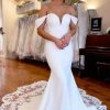 Homrain Boho Mermaid Off The Shoulder Long Wedding Dress With Lace | Beach Wedding Dresses