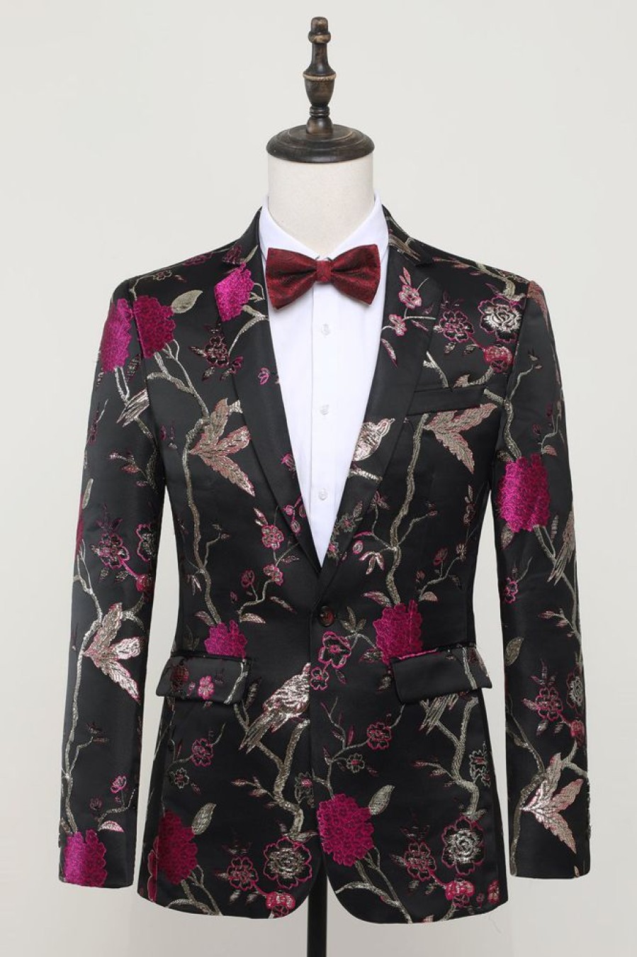 Homrain Jacquard Satin Notched Lapel Blazer | Homecoming Suits