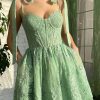 Homrain Sweetheart Homecoming Dress With Appliques | Green Prom Dresses